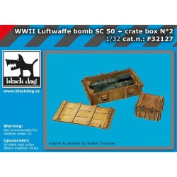 WW II Luftwaffe bomb Sc 50+crate box N°2 , F32127 , BLACK DOG, 1:32