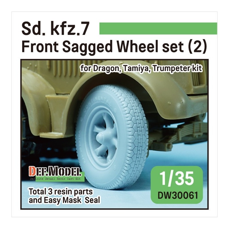 German Sd. kfz.7 Half-Track Sagged Front Wheel set , DEF Model DW30061, 1/35