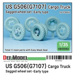 US G506(G7107) Cargo Truck wheel set- Early type (ICM), DEF Model DW30062, 1/35