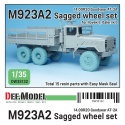 DEF. MODEL DW35132, M923A2 'BIG FOOT' Truck Goodyear AT-2A Sagged Wheel set (for Ilovekit, Italeri 1/35), 1:35