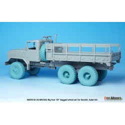 DEF. MODEL DW35132, M923A2 'BIG FOOT' Truck Goodyear AT-2A Sagged Wheel set (for Ilovekit, Italeri 1/35), 1:35