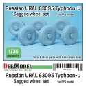 Russian URAL 63095 Typhoon-U Sagged Wheel set (for RPG model 1/35), DEF Model DW35137, 1/35