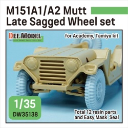 M151A1/A2 Mutt Jeep Sagged Wheel set (for Academy/Tamiya 1/35), DEF Model DW35138, 1/35