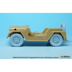 M151A1/A2 Mutt Jeep Sagged Wheel set (for Academy/Tamiya 1/35), DEF Model DW35138, 1/35