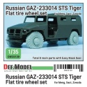 GAZ-233014 STS Tiger Flat tire wheel set (for Meng, Xact, Zvezda 1/35), DEF Model DW35139, 1/35