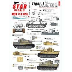 Star Decals, 72-A1095, Tiger I. sPzAbt 502 SET NO 1, 1/72