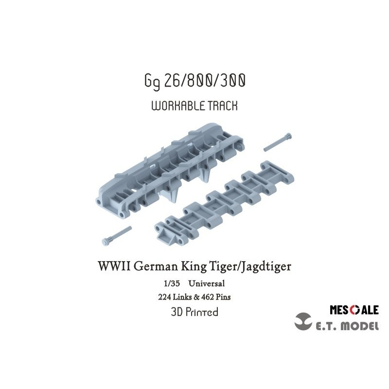 P35-012 WWII German King Tiger/Jagdtiger Workable Track(3D Printed), ETMODEL, 1/35