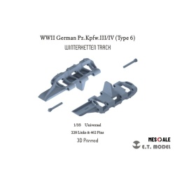 P35-013 WWII German Pz.Kpfw.III/IV（Type 6）WinterKetten Track(3D Printed), ETMODEL, 1/35