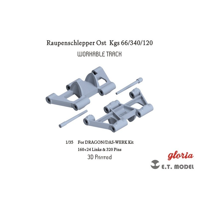 P35-029 Raupenschlepper Ost Kgs 66/340/120 Workable Track ETMODEL, 1/35