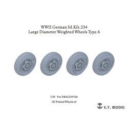 P35-106, Sd.Kfz.234 Large Diam. Weigh. Wheels Type.6 (3D Printed), ETMODEL, 1/35
