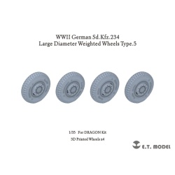 P35-105, Sd.Kfz.234 Large Diam. Weigh. Wheels Type.5 (3D Printed), ETMODEL, 1/35