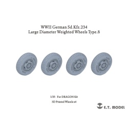 P35-108, Sd.Kfz.234 Large Diam. Weigh. Wheels Type.8 (3D Printed), ETMODEL, 1/35