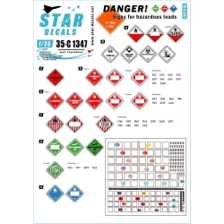Star Decal 35-C1347, DANGER!. Signs for hazardous loads. Two sizes -10.75, 1/35