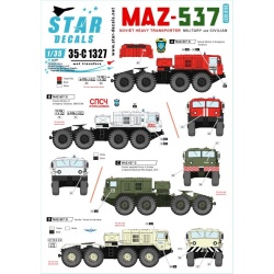 Star Decal 35-C1327, MAZ-537. Soviet Heavy 8x8 transporter MAZ-537/G, 1/35