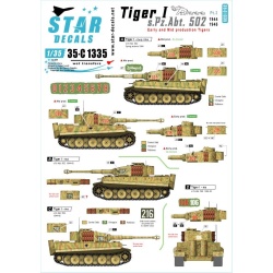 Star Decal 35-C1335, Tiger I. sPzAbt 502 NO 3. Early / Mid production Tiger, 1/35