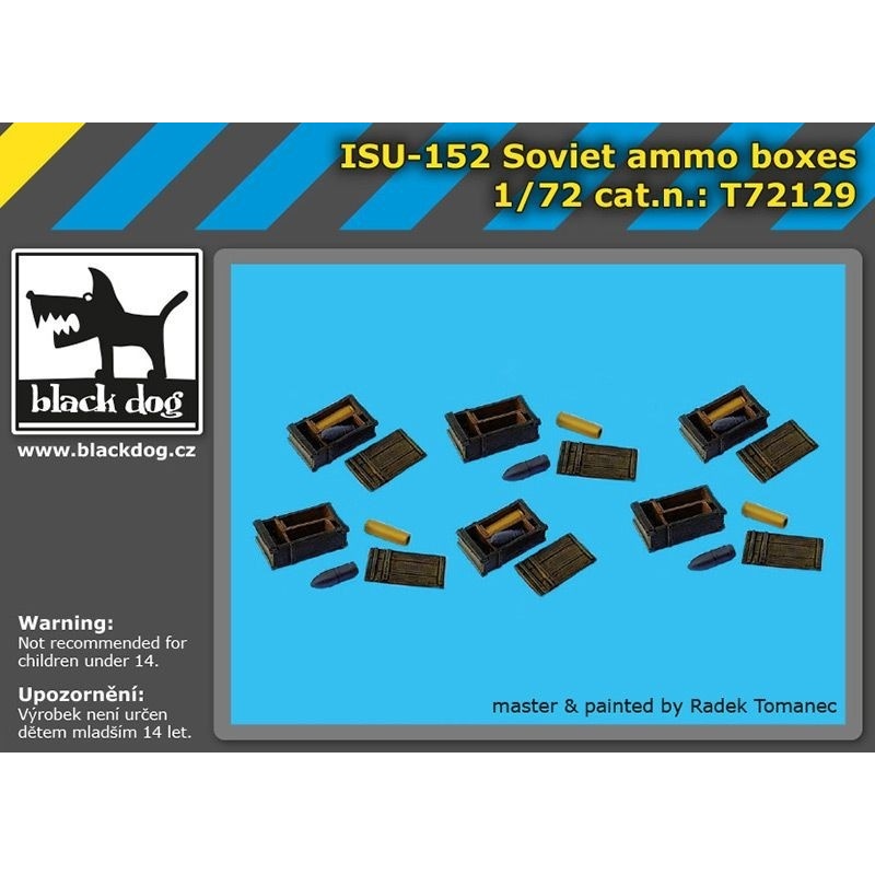 T72129, ISU - 152 Soviet ammo boxes, BLACK DOG, SCALE 1:72