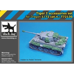 T72130 , Tiger I accesssories set, BLACK DOG, SCALE 1:72