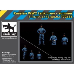 T72135, Russian WW II tank crew summer (6 FIGURES), BLACK DOG, SCALE 1:72