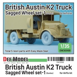 DEF.MODEL, British Austin K2 Truck Sagged wheel set (1)  (for Airfix 1/35), DW30068, 1:35