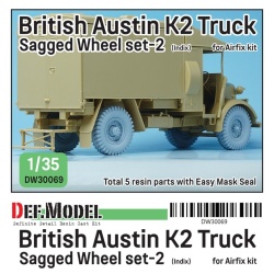 DEF.MODEL, British Austin K2 Truck Sagged wheel set (2)  (for Airfix 1/35), DW30069, 1:35