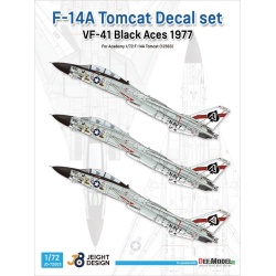 DEF.MODEL, JD72003, F-14A VF-41 Black Aces 1977 decal set  JEIGHT design, 1:72