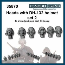 FC MODEL TREND 35870 , DH.132 helmet heads set 2, 3d printed, 1/35