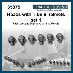 FC MODEL TREND 35875, Heads with T-56-6 helmet set 1, 3d printed, 1/35