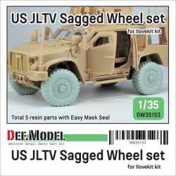 US JLTV Sagged wheel set  (for Ilovekit 1/35), DEF Model DW35153, 1/35