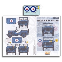 ECHELON FD D356225 SCALE 1/35 Decals for RCAF & RAF Willys
