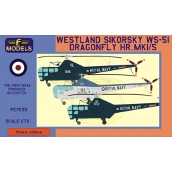West.Sikors WS-51 Dragonfly HR.Mk.1/5-Plastic Model Kit, PE7235, LF MODELS, 1:72