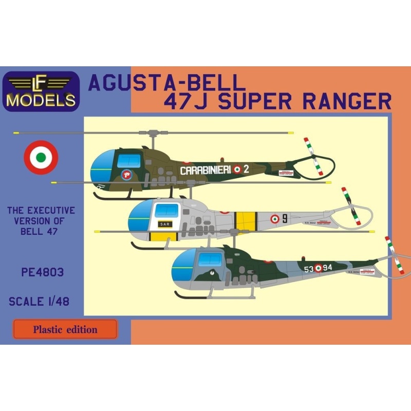 Agusta-Bell 47J Super Ranger (Italian AF)- Plastic Model Kit, PE4803 ,LF MODELS, 1:48