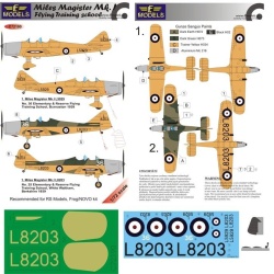 Miles Magister Mk.I Flying Training School- DECAL SET, LFC72190, LF MODELS, 1:72