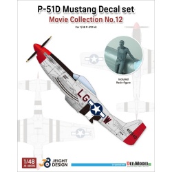 DEF.MODEL, JD48005, P-51D Mustang Decal set - Movie Collection No.12, DECAL SET + 1FIGURE, 1:48