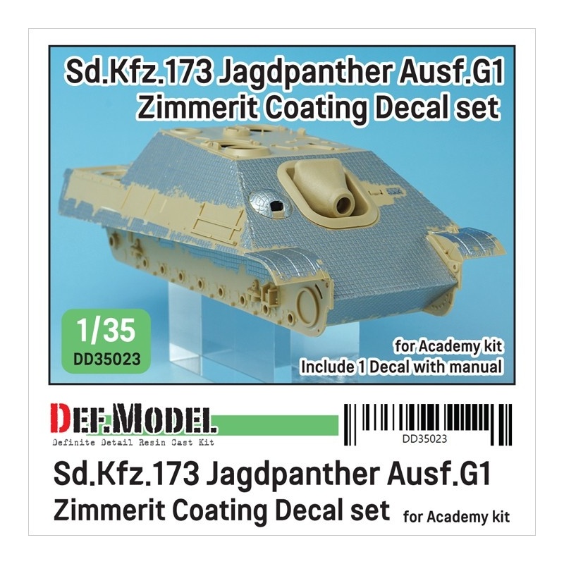DEF. MODEL, DD35023, Jagdpanther Ausf.G1 Zimmerit Coating Decal set for Academy kit,1:35
