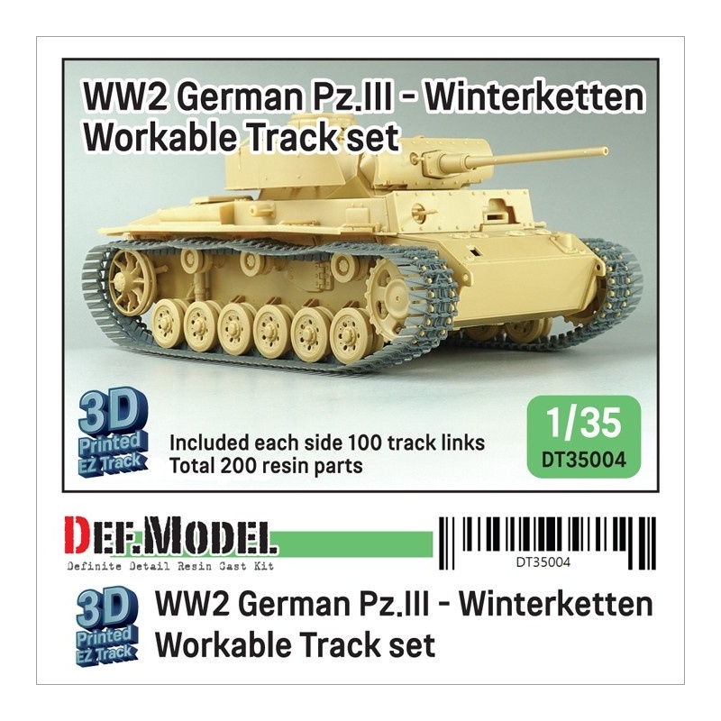 DEF.MODEL, DT35004, WW2 Pz.III - Winterketten Workable Track set  (for 1/35 Pz.III kit), 1:35