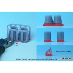 DEF.MODEL, DZ7202, F/A-18E/F Super Hornet Exhaust Nozzle set (Opened) for Academy 1/72