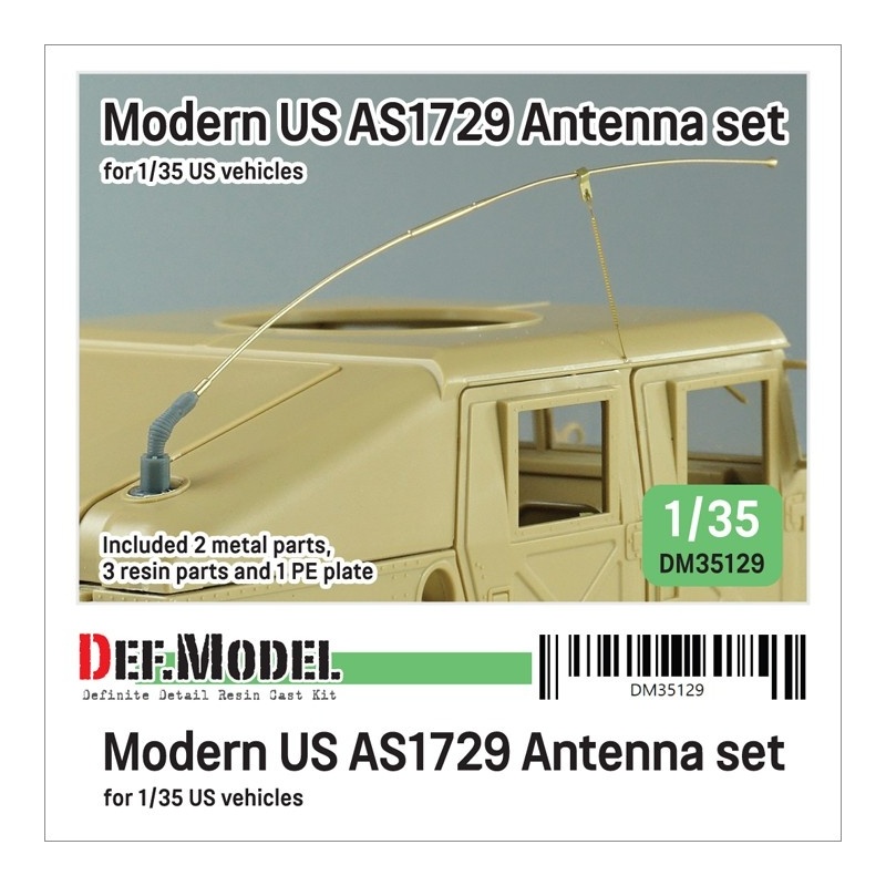 DEF.MODEL, DM35129, Modern US AS1729 Antenna set  for 1/35 US vehicles, 1:35