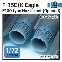 DEF.MODEL, DZ72006, F-15E/K Eagle F100 type Nozzle set (Opened) for Academ, 1/72