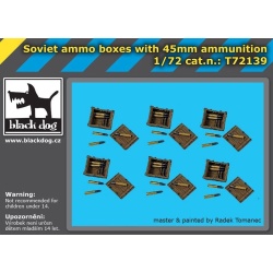 T72139, Soviet ammo boxes with 45 mm ammunition, BLACK DOG, SCALE 1:72