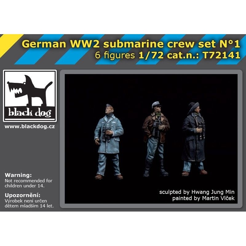 T72141, German WW II submarine crew set N°1, BLACK DOG, SCALE 1:72