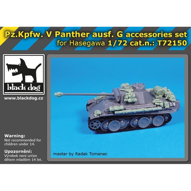 T72150, Pz.Kpfw V Pantther Ausf G accessories set, BLACK DOG, SCALE 1:72