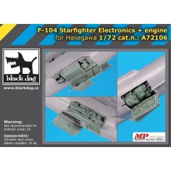 F-104 Starfighter electronics + engine, cat.n.: A72106, BLACK DOG, 1:72