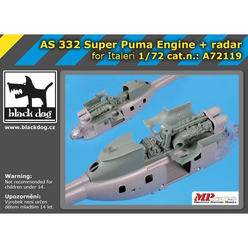 AS 332 Super Puma engine + radar, A72119, BLACK DOG, 1:72