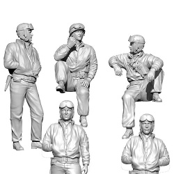 SOL RESIN FACTORY MM586, U.S.ARMY M4A3E8 Crew (5 Figures) (3D printed ), 1:35