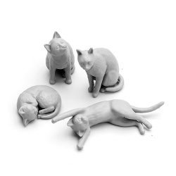 SOL RESIN FACTORY MM471, Cats (3D printed model kit), 1:35