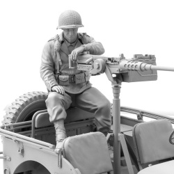 SOL RESIN FACTORY MM564 , WWII U.S.Army Cal.50 Gunner, 1:16