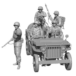 SOL RESIN FACTORY MM572, U.S.ARMY Infantry and military police in 1/4 ton , 1:35
