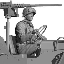 SOL RESIN FACTORY MM566, WWII U.S.Army Cal.50 Gunner (3D printed model ), 1:35