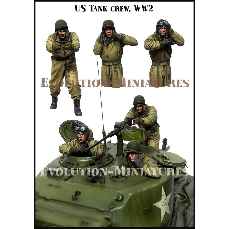 Evolution Miniatures 35225 , US Tank crew . WW2 (3 Figures ), SCALE 1:35