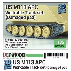 US M113 APC Workable Track set - Damaged pad  (for 1/35 M113 kit), DEF Model DT35006, 1/35